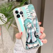 Kawaii H-Hatsune Miku dėklas telefonui IPhone 17 16 15 14 13 11 12 Pro Max 16 Plus Skaidrus iPhone 13