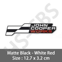 3D Metaliniai Automobilio Lipdukai John Cooper Works Emblema JCW Galinio Bagažininko Ženklelis Decal J01 U25 F57 R53 R55 R56 R58 Automobilio Stiliaus Logotipas gray