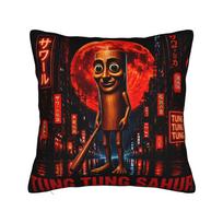 John Pork Tung Tung Sahur kvietimas Brainrot memas Pagalvės užvalkalas Mielas juokingas pagalvės užvalkalo dizainas Pagalvės užvalkalai svetainei lovai kėdei 30cmx30cm