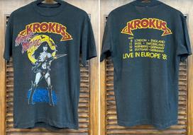 2 Pusių Gyvai Europoje 85 Krokus Grupės Marškinėliai Juodi Unisex S-5XL E1783 XXXXL