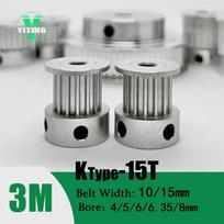 HTD3M 15teeth Timing Pulley 3M Belt Width 10/15mm Bore 4/5/6/6.35/8mm  3M 15T Synchronous Wheel 15 Teeth Pitch 3mm Belt Pulley 10mm