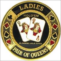 Metal Commemorative Coin Poker Chip Ladies Pair Of Queens Design Hold'em Casino Collectible Token One Size