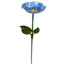 Multi-Function Insect Bird Bath Flower Shape Ornamental Horticulture Bee Butterfly Watering Station Iron Flower Garden Stake mėlyna