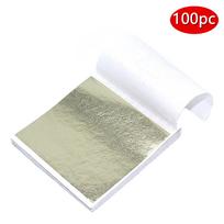 Edible Gold Leaf Sheets 24 Karat Genuine Gold for Cake Decoration, Crafts, and Skincare 100 Sheets F