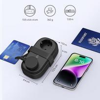 Orico APP 15.5W 5in1 Maitinimo juosta 2x AC + 2x USB-A + 1x USB-C - Juoda