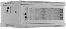 Lanberg 19" 4u 600x450 pilka sieninė rack spintelė su perforuotomis durelėmis (plokštos konstrukcijos)