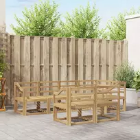 Lauko sofos komplektas 7 vnt. 7 vietos Balta