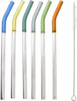 Allesken PETER 6 stiklinių šiaudelių rinkinys, 20 cm, su šepetėliu