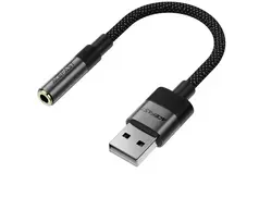 Acefast J13 USB-A to 3.5mm mini jack adapter - juodas