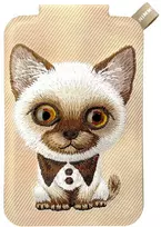 Dėklas Magnetinis piniginės formos telefono stovas Nimmy New Big-Eye Cute Pets 2.0 katėms, raudonas