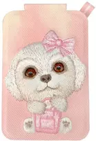 Dėklas Nimmy New Big-Eye Cute Pets 2.0 magnetinė piniginė šunims su telefono laikikliu - Rožinė