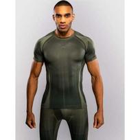 Venum Stealth Short Sleeve Rashguard - Khaki/Dark Green