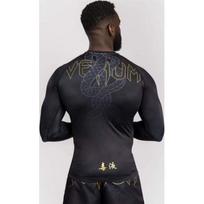 Venum Serpenti Long Sleeve Rashguard - Black/Silver/Gold