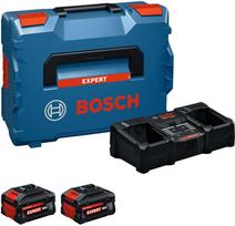 Bosch Powertools EXPERT Starter-Set 18V, 2x EXBA 18V-80 + Ladegert EXAL18V2-320 (Black, 2x Li-Ionen Akku 8Ah, L-BOXX, AMPShare Alliance) | 1600A0373X | 4053423342048