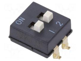 Switch: DIP-SWITCH | Poles number: 2 | ON-OFF | 0.025A/24VDC | Pos: 2