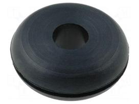 Grommet | Ømount.hole: 14mm | Øhole: 6mm | rubber | black