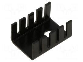 Heatsink: extruded | U | TO220 | black | L: 19.5mm | W: 13.5mm | H: 9.5mm