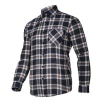 Batai, darbo drabužiai | Asmeninės apsaugos priemonės // Darbo, apsauginiai, aukšto matomumo drabužiai // Koszula flanelowa krata granat-beż., 120g/m2, "s", ce, lahti