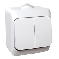 2 klavišų jungiklis Schneider Cedar Plus WDE000550 (virštinkinis, baltas, 16A, 250V)