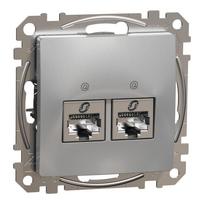 Kompiuterinis lizdas 2xRJ45 STP Schneider Sedna SDD113462S (aliuminis)