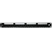 Komutacinė panelė 19'' 1U Excel 100-155 (UTP, Cat.6A, 24 prievadų, neekranuota, 110 punch down, juoda)