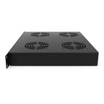 Ventiliatorių blokas 19" spintai 1U LK-CL-062 (juodas, 2 ventiliatoriai, su termostatu)