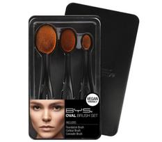 BYS Makiažo šepetėlių rinkinys Oval Makeup Brush Set 3 pc