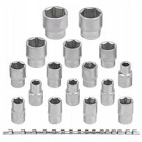 16 vnt. 1/2" 6-kampės galvučių komplektas (10-32 mm)