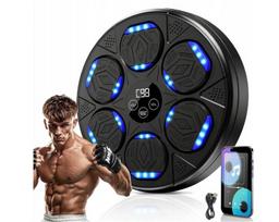 Išmanusis muzikinis bokso aparatas su LED šviesa Bluetooth, boksas su 6 taikiniais su bokso pirštinėmis vaikams ir suaugusiems
