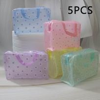 5-Vnt Rinkinys PVC Kosmetinės, Skaidrios Vandeniui Kelioninės Dėklai