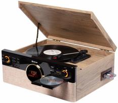 Mini sistema Denver MRD-180 su patefonu ir DAB+/FM radiju, medinė | MRD-180 | 5706751088926