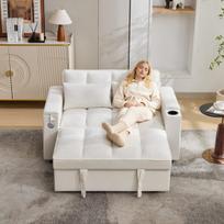 Ištraukiama sofa, 140x74x82 cm, USB, su stalčiu, 1 vnt
