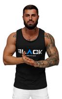 Vyriški juodos spalvos marškiniai be rankovių Black2