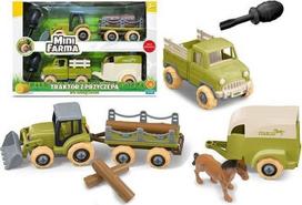 Mini Ferma rinkinys vaikams: traktorius, priekabos, įrankiai