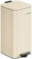 SONGMICS virtuvinis atliekų konteineris su pedalu, 30 l, vidinis kibiras, nerūdijančio plieno, švelnus uždarymas, smėlio spalvos, LTB593A02