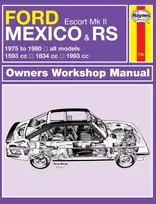 KNYGA Ford Escort Mk II Mexico, RS 1800 & RS 2000 (75 - 80) Haynes Repair Manual