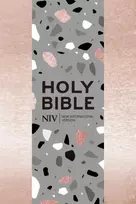 KNYGA New International Version Staff NIV Pocket Rose Gold Terrazzo Soft-tone Bible with Zip