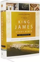KNYGA Thomas Thomas Nelson King James Study Bible, Full-Color Edition, Cloth-bound Hardcover, Raudona Letter, KJV Holy Bible