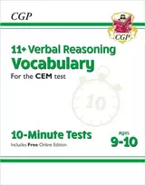 KNYGA Cgp Books 11+ CEM 10-Minute Tests: Verbal Reasoning Vocabulary - Ages 9-10 (with Online Edition)