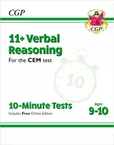 KNYGA Cgp Books 11+ CEM 10-Minute Tests: Verbal Reasoning - Ages 9-10 (with Online Edition)
