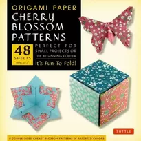 KNYGA Tuttle Studio Origami Paper- Cherry Blossom Prints- Small 6 3/4" 48 sheets