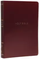 KNYGA Thomas Thomas Nelson NKJV Holy Bible, Giant Print Center-Column Reference Bible, Burgundy Leather-look, 72,000+ Cross References, Raudona Letter, Comfort Print: New King James Version
