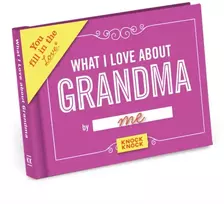 KNYGA Knock Knock What I Love about Grandma Book Fill in the Love Fill-in-the-Blank Book & Gift Journal