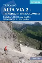 KNYGA Gillian Price Alta Via 2 - Trekking in the Dolomites, Includes 1:25,000 map booklet. With Alte Vie 3-6 in outline