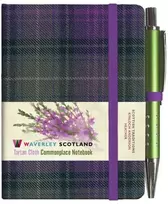 KNYGA MINI & PEN 10.5CM x 7CM Waverley S.T. (S): Heather Mini with Pen Pocket Genuine Tartan Cloth Commonplace Notebook