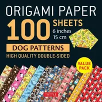 KNYGA Bookshop Origami Paper 100 sheets Dog Patterns 6" (15 cm)