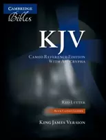 KNYGA Bookshop KJV Cameo Reference Bible with Apocrypha, Juodas Calfskin Leather, Raudona-letter Text, KJ455:XRA Juodas Calfskin Leather