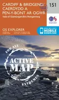 KNYGA Ordnance Survey Cardiff and Bridgend/Caerdydd a Phen-y-Bont Ar Ogwr