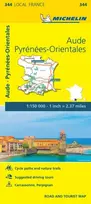 KNYGA Aude, Pyrenees-Orientales - Michelin Local Map 344