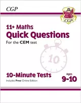 KNYGA Bookshop 11+ CEM 10-Minute Tests: Maths Quick Questions - Ages 9-10 (with Online Edition)